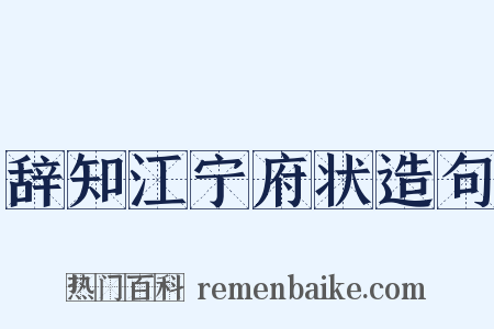 辞知江宁府状造句是什么意思的图片